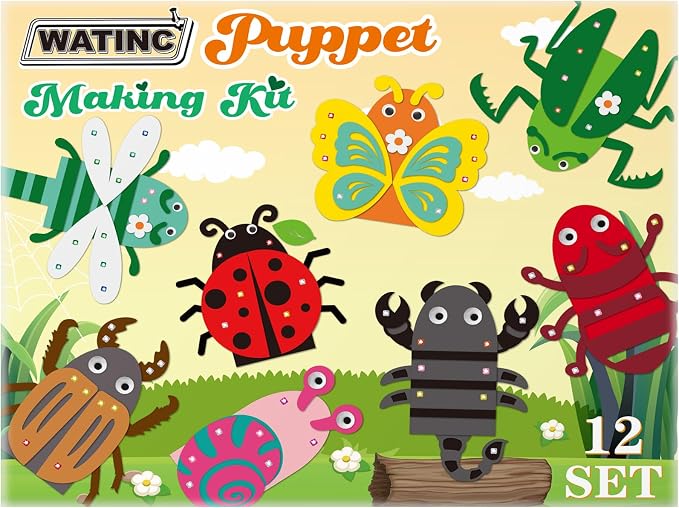 WATINC 12 Pcs Hand Puppet Making Kit, Art Craft Felt Sock Puppet Toys, Creative - Image 7