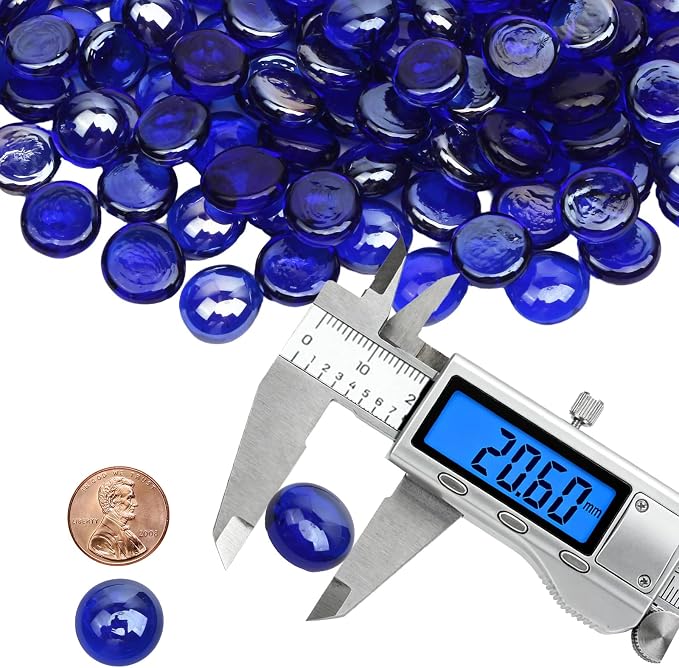 5 lb Cobalt Blue Glass Beads for Vases, Glass Pebbles, Cobalt Blue Flat Glass - Image 2