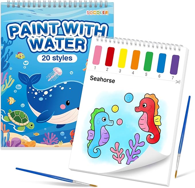 SOCOLER Paint with Water Coloring Books by SOCOLER