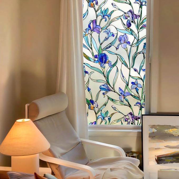 Stained Glass Window Privacy Film, 3D Decorative Window Cling, UV & Heat - Image 2
