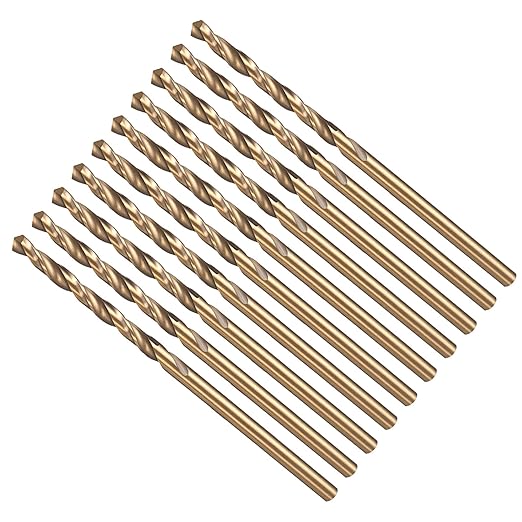 Drill Bit, 2mm Cutting Diameter, 4341 HSS Gold and Black 118° Cutting Angle Number Jobber Bits - (Applications: for Drilling Soft Metal Plastic Wood), 10-Pieces