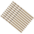 Drill Bit, 2mm Cutting Diameter, 4341 HSS Gold and Black 118° Cutting Angle Number Jobber Bits - (Applications: for Drilling Soft Metal Plastic Wood), 10-Pieces