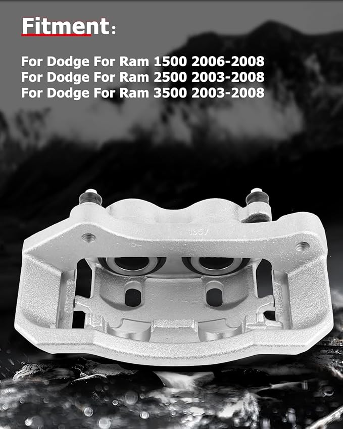 cciyu Front Left Brake Caliper Assembly w/Bracket 18-B4891 2006-2008 For Dodge For Ram 1500,2003-2008 For Dodge For Ram 2500,2003-2008 For Dodge For Ram 3500,2005-2008 For Dodge For Ram 4000