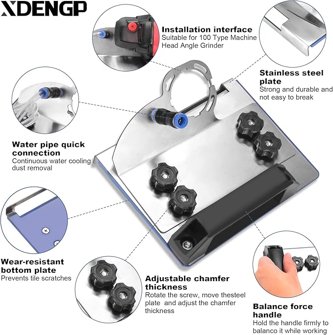 Angle Grinder Stand for Tile 45° Chamfer Cutting, 45 Degree Tile Chamfering Tool, Tile Cutter Tool 45 Degree Ceramic Tile Chamfer, Angle Grinder Holder Tile Tools for 100-Type Angle Grinders