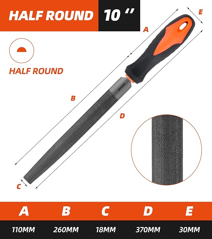 Needle File (10'' Round Half)