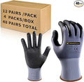 Tarantula Safety Work Gloves MicroFoam Nitrile Coated 48 Pairs,Endurance Seamless Knit Nylon,Dots on Palm,Dot Grip Gloves,X-Lagre