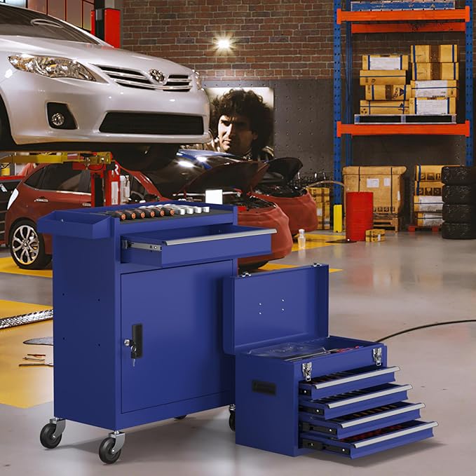 5-Drawer High Capacity Rolling Tool Chest, Removable Toolbox on Wheels Organizers, Lockable Tool Box Tool Storage Cabine with Drawers and Wheels