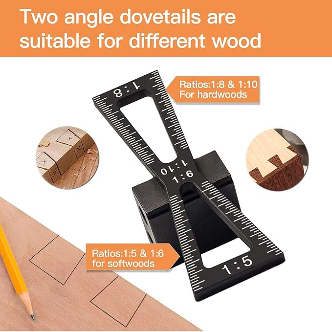 YOSELIN Dovetail Jig Wheel Marking Gauge Tool Set Include1 Bearing Wheel Cutter for Soft Wood 1 Locked Wheel Cutter for Hardwood 1 Woodworking Pencil 1 Separate Dovetail marking gauges