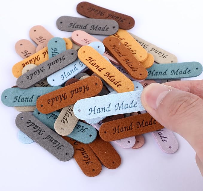 50pcs Handmade Tags for Crochet Handmade Leather Labels Faux Handmade - Image 4