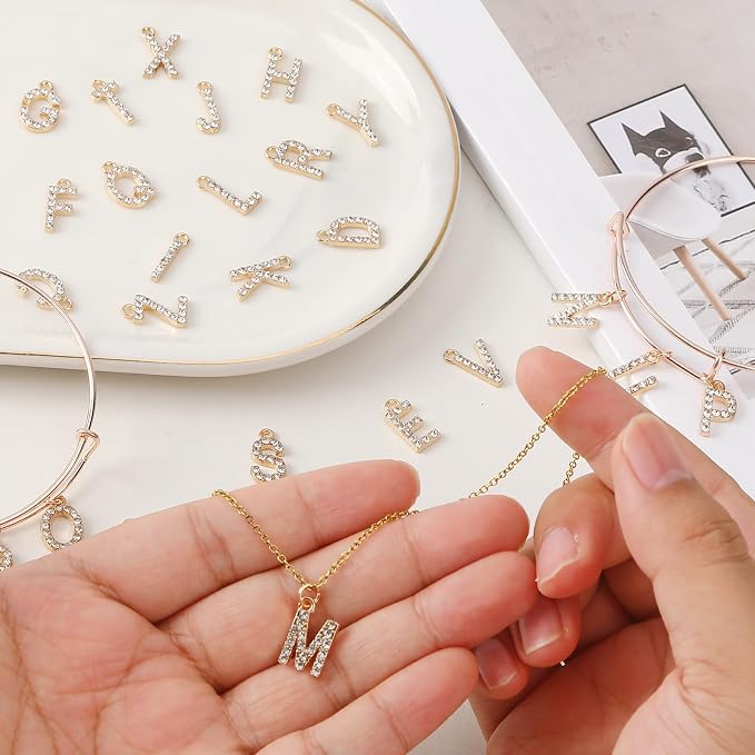 SANNIX 26Pcs Letter Charms, Full Rhinestone Letter Charms - Image 5