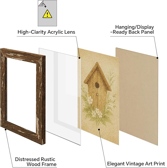 puthiac 4x6 Rustic Farmhouse Picture Frame, Warm Walnut, 1 Pack | Distressed - Image 3