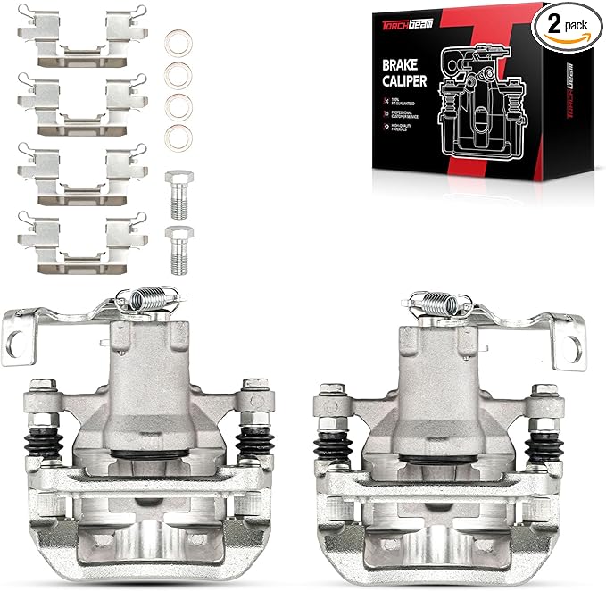 Torchbeam Rear Brake Calipers Set for Kia Forte 2014-2018, Hyundai Veloster 2012-2017, Hyundai Elantra GT 2013-2017, Kia Forte5 2014-2018, Rear Left and Rear Right Calipers Replace # 19B6788+19B6789