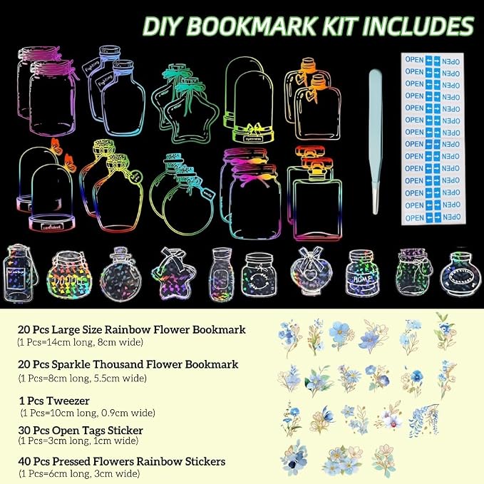 Thousand Flower Bookmark, DIY Rainbow Bookmark Making Kit - Image 3