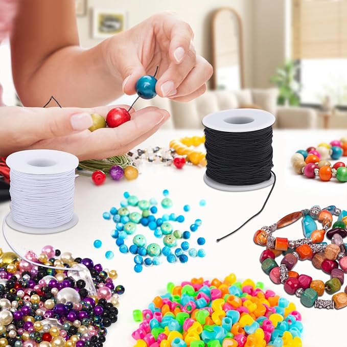 Stretchy String for Bracelets, 3 Rolls 1 mm 495 Feet Sturdy Elastic String Cord - Image 5
