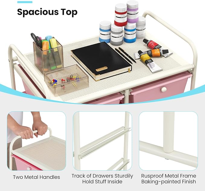 BECOMFORT 10-Drawer Rolling Cart - Image 6