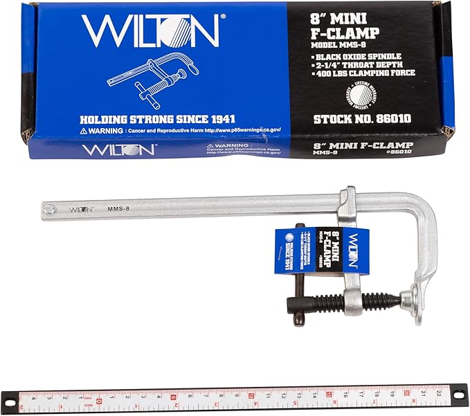 Wilton Mini F-Clamp, 8" Opening, 2-1/4" Throat, 400 Lbs. Clamping Force (Model MMS-8)