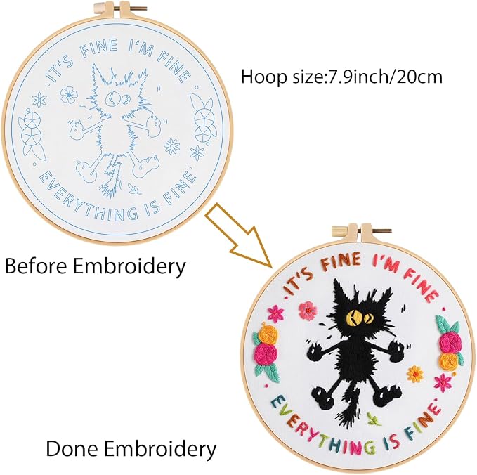 Louise Maelys Cute Cat Embroidery Kits - Image 4