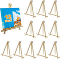 12 Pack 9 Inch Wood Easels, Table Top Easels by Unknown