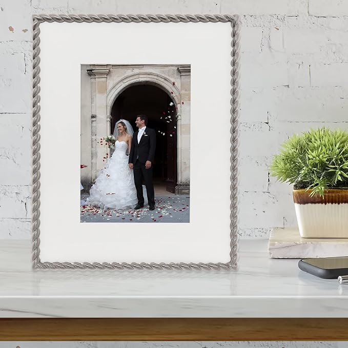 Lawrence Frames Metal Frame, Rope Design, Brushed Nickel - Image 3