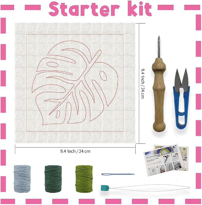 INFUNLY Green Leaf Punch Needle Kits - Image 2