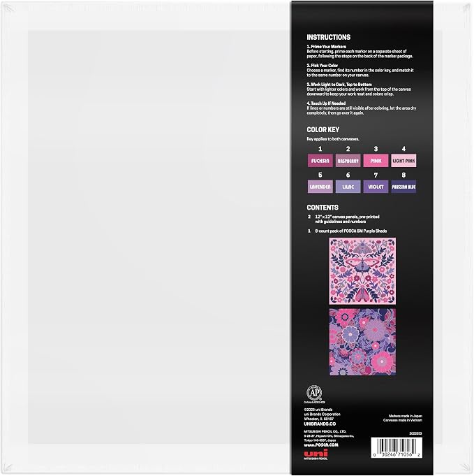 POSCA Canvas Paint by Number Kit, Lilac Dream - Image 2
