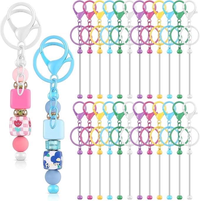Tondiamo 24 Pcs Beadable Keychain Bars Bulk Beads by Tondiamo