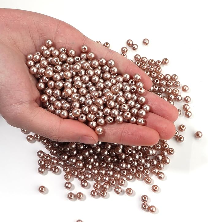 1000pcs Coffee 6mm Pearl Beads by chuyau
