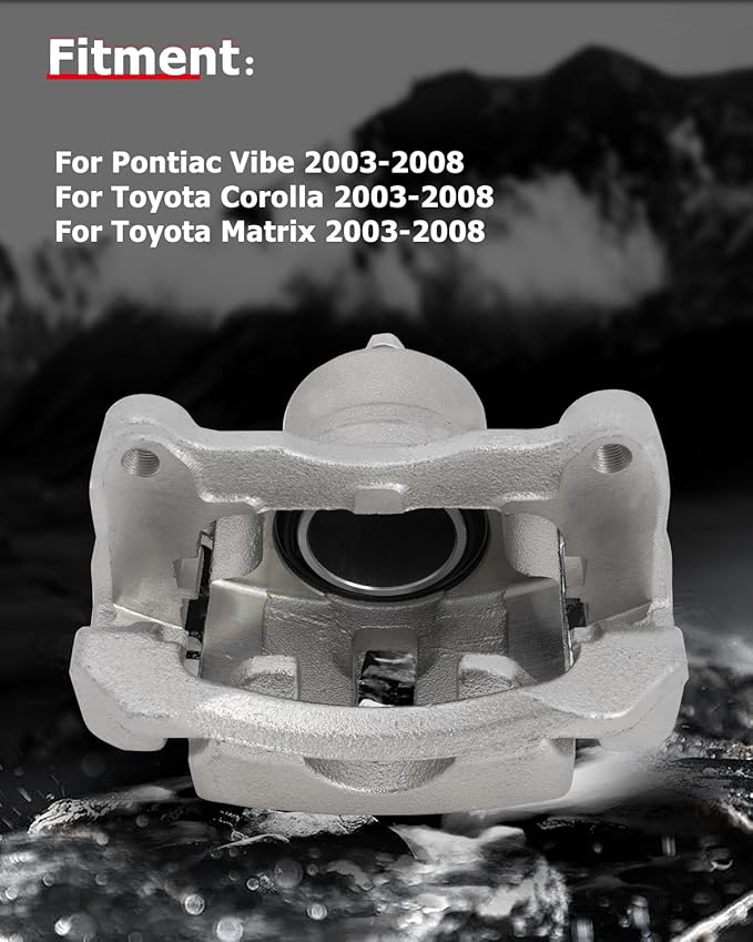 cciyu 19B2698 Front Left Brake Caliper Assembly w/Bracket For Pontiac For Vibe 2003-2008,For Toyota For Corolla 2003-2008,For Toyota For Matrix 2003-2008
