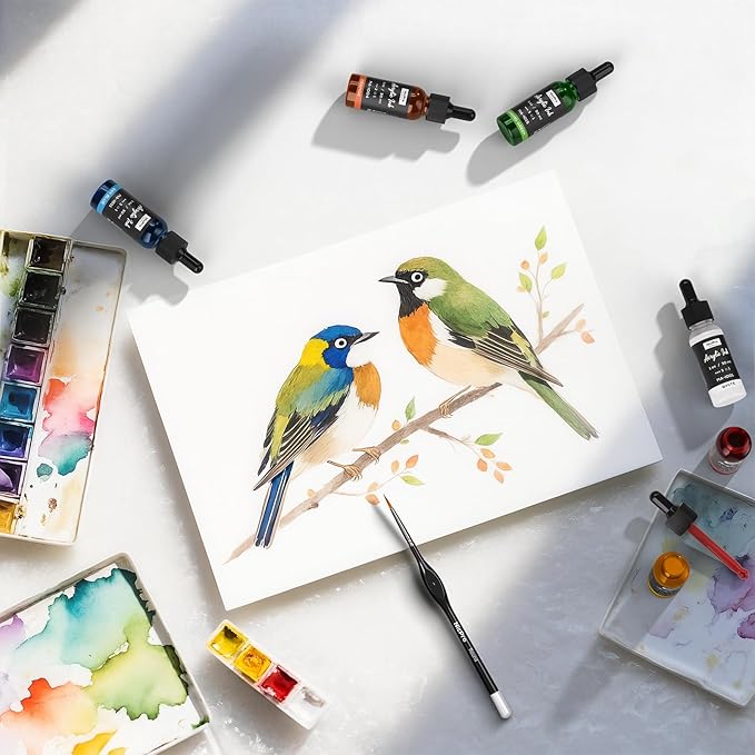 Nicpro 12 Colors Acrylic Ink for Artists, 1-oz Bottle - Image 2