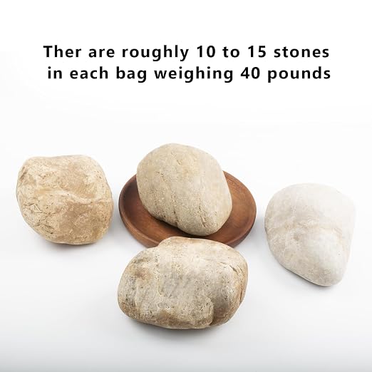 40 LBS Natural Large River Stones – 4-7 Inch Pebbles - Image 5