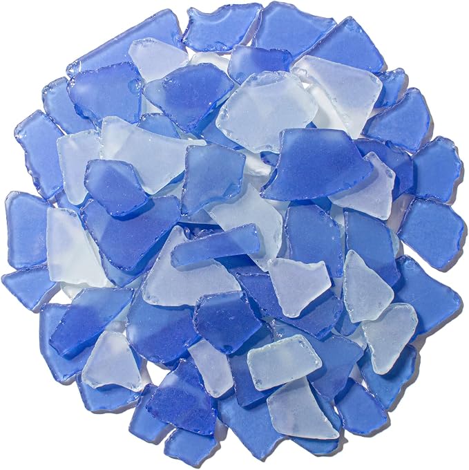 Keedolla Sea Glass for Crafts - 10 OZ Flat Frosted Seaglass Pieces Crushed for by Keedolla