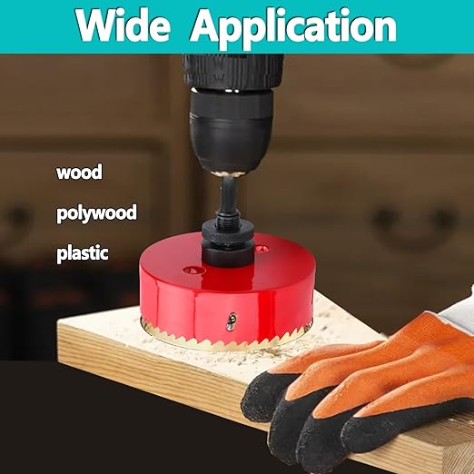 11.8 inch / 300mm Hole Saw with SDS Plus Arbor and Hex Shank Arbor, HSS Bi-Metal Hole Drilling Cutter for Wood Boards Plastic and Thin Metal (11.8 inch / 300mm)