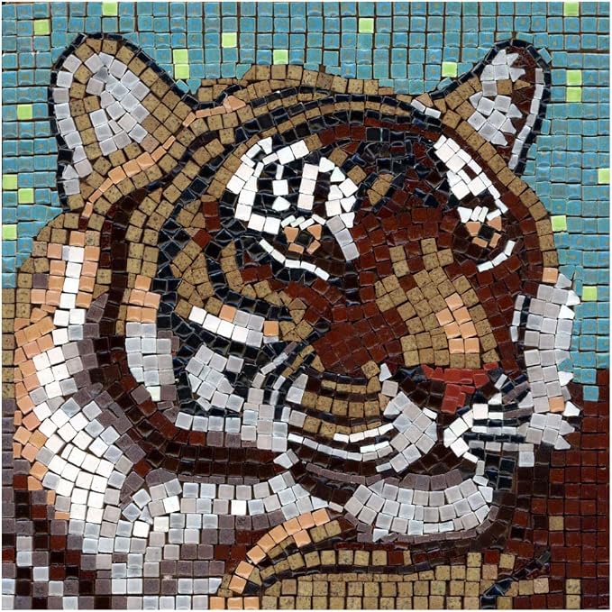 Mosaic Art Kit Square 7inch 20cm Tiger by ALEA+Mosaic