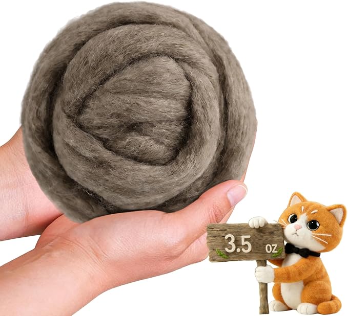 Wool Roving-3.5oz Needle Felting Wool, Soft Multi-Color Wool Fiber, Perfect by VKEDA