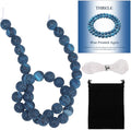 10mm Matte Blue Frosted Agate Bead, 15-Inch Matte Round Loose Stone Beads by THRELE
