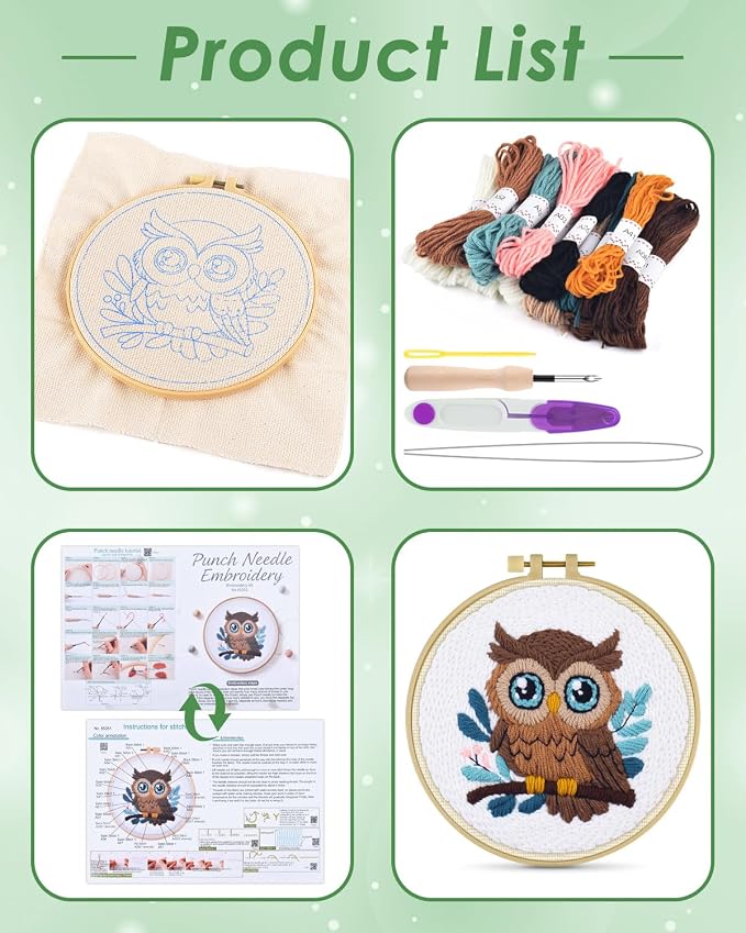 ERKOON Punch Needle Kit for Beginners Adults, DIY Easy Animal Embroidery Set - Image 2