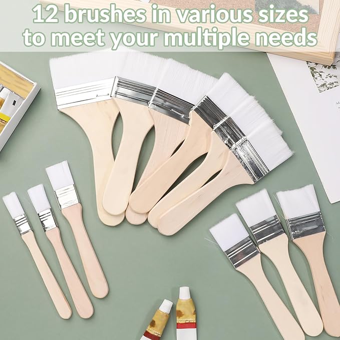 EORTA Flat Art Paint Brushes Set Assorted Size Nylon Painting Brushes - Image 6