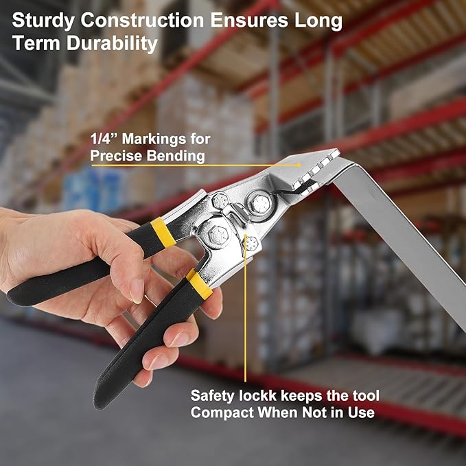 Hand Seamers Sheet Metal Tools,3 Inch Sheet Metal Bender Offset Handles Carbon Steel Straight Jaw Sheet Metal for Door, Bending, Seaming and Flattening Metal