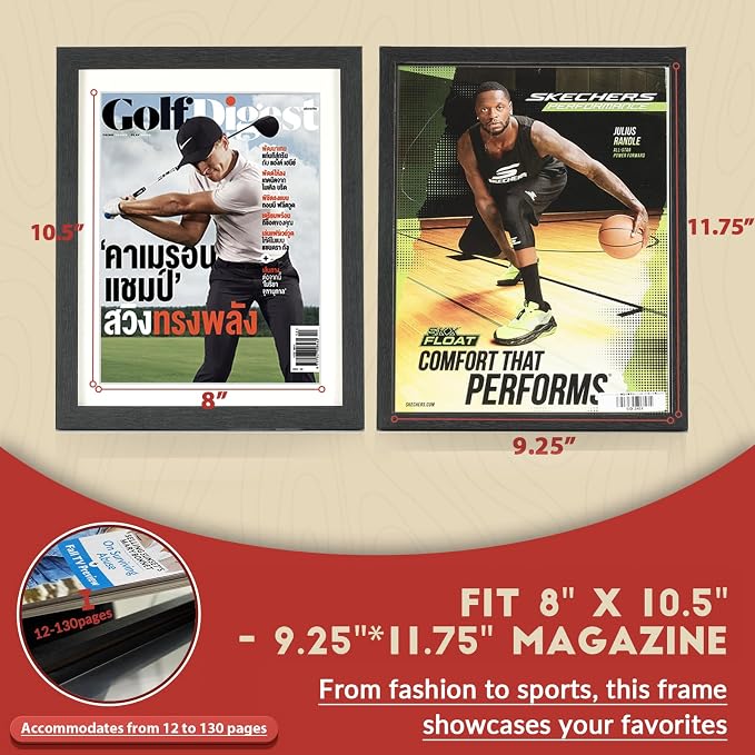 JupDec Sports Magazine Frame, Premium Wood Display Case - Image 2