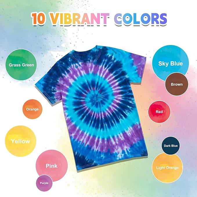 Tie Dye Kit, 10 Colors Tie Dye Set, One-Step Fabric Dye Supplies - Image 5