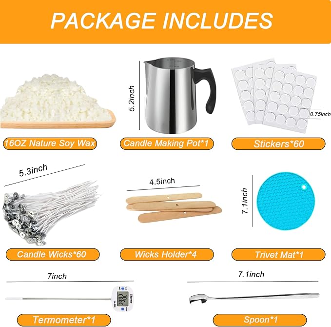 BBAXI Candle Making kit Supplies，Nature Soy Wax DIY Craft Tools - Image 2