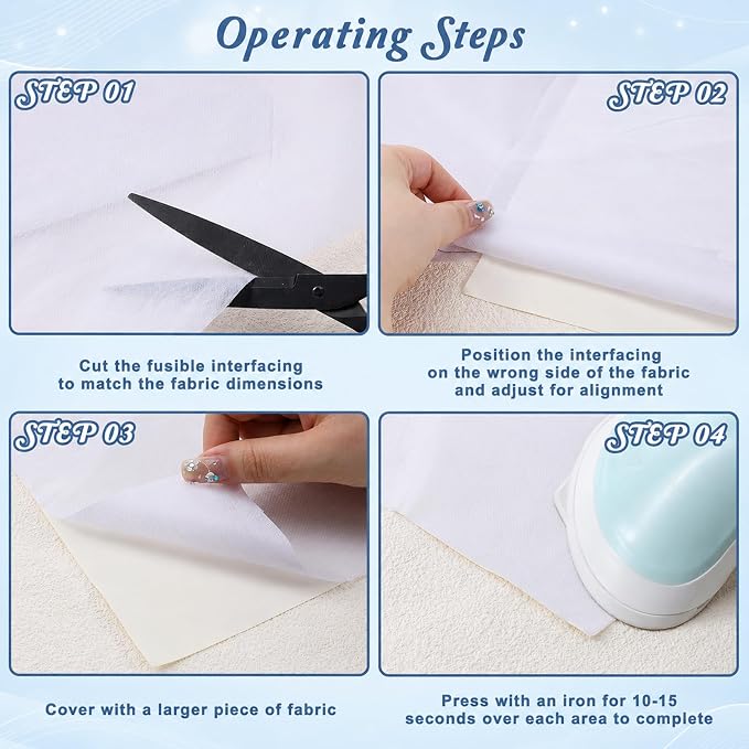 Fusible Interfacing for Sewing Heavy Weight 39'' x 78'' One-Side Iron-on | - Image 3