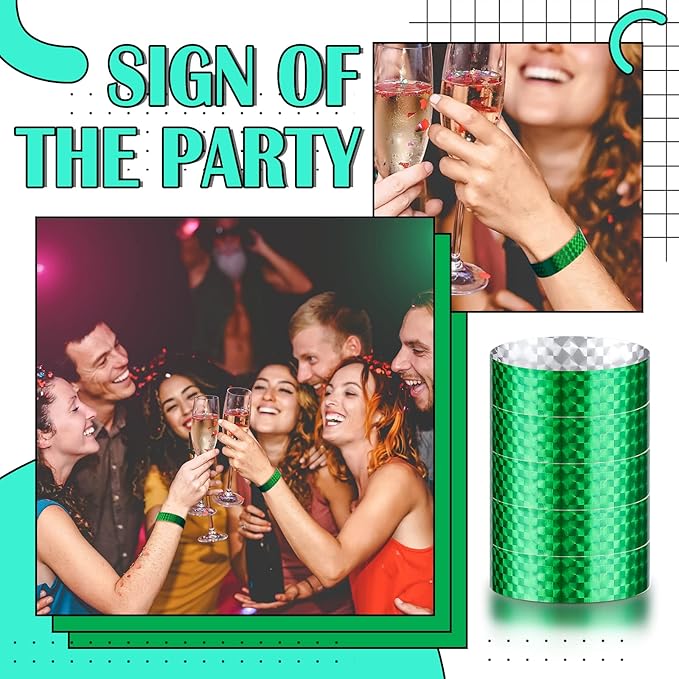 Epakh Paper Wristbands Neon Wrist Bands Waterproof Handbands for Events Lightweight Concert Wristbands Neon Colored Adhesive Wrist Band for Party