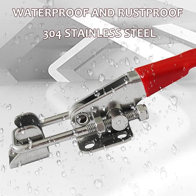 Toggle Clamp Latch 400LBs, 304 Stainless Steel Durable Adjustable U Bolt Holding Quick Release Latch 40323-2pcs with12pcs Screws