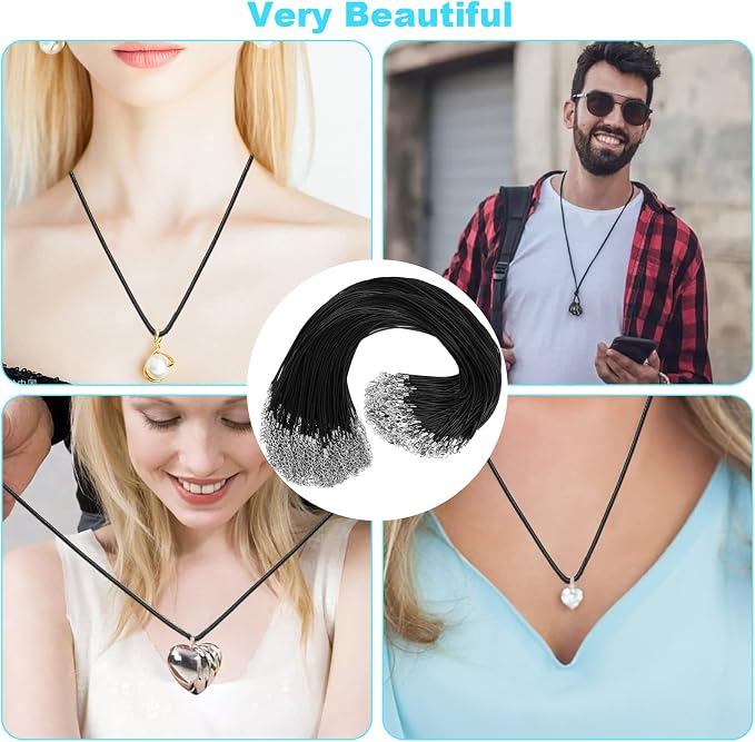 100Pcs Premium Leather Necklace Chains Bracelet Cord - Image 7
