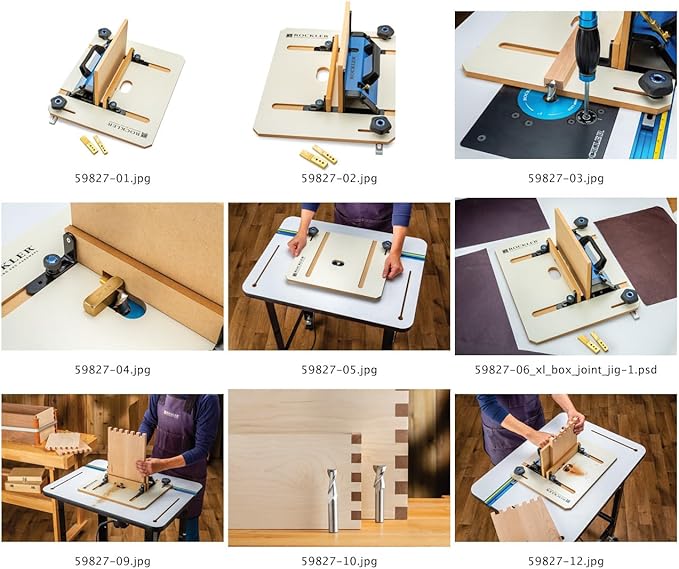 XL Box Joint Router Jig – Precision Indexing & Box Joint Jig for Router Table – Airtight Fit, Smooth Glide Sled & Durable Table Saw Jigs – Ideal Framing Jigs for Cabinets & Router Table Woodworking