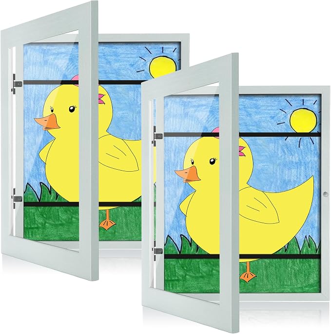 Kids Art Frames, 8.5x11 Front Opening Kids Artwork Frames Changeable, Pale by GULETHUN