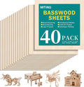 40 Pack Basswood Sheets for Crafts, Wood Burning, Architectural Models by MITINU
