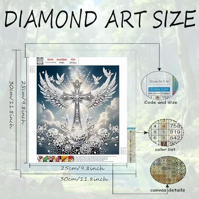 OJTOYART Cross-Angel Wings 5D Diamond Painting Kits - Image 6