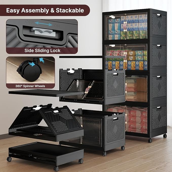 UAMFURI Stackable Storage Bins, 1440QT Collapsible Drawers - Image 4